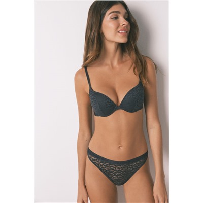 Braga clásica animal print negro