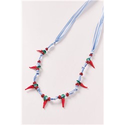 Collar tela cuentas chili