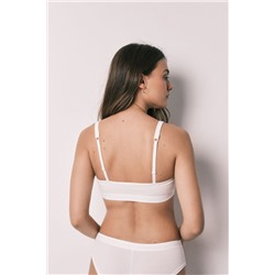 Sujetador top algodón canalé blanco