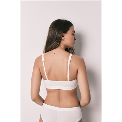 Sujetador top algodón canalé blanco