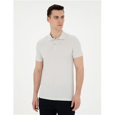 Açık Gri Slim Fit Basic Tişört
