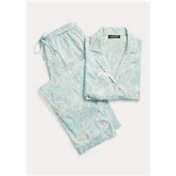 Lauren Paisley Cotton-Blend Sleep Set