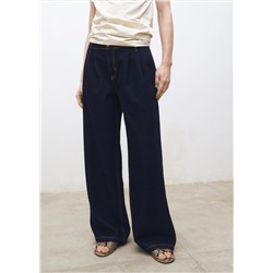 Jeans wideleg pinzas rinse wash