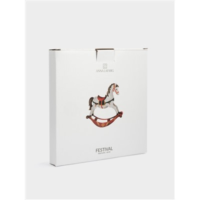 Тарелка закусочная, 20 см, керамика D, зеленая, Лошадка, Festival