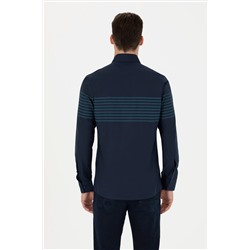 Erkek Lacivert Uzun Kollu Gömlek