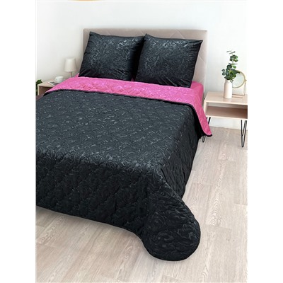 Комплект постельного белья с одеялом New Style КМ-028 черный-фуксия