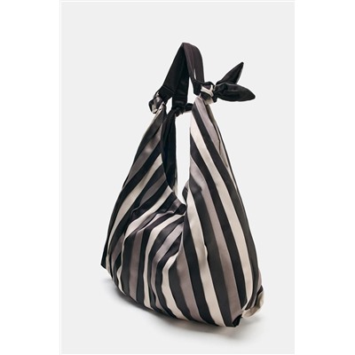 KNOTTED SATIN-EFFECT MAXI BUCKET BAG
