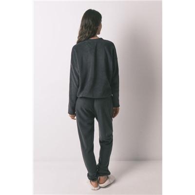 Pijama largo polar gris estampado Moomin