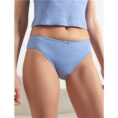 Трусы слипы со средней посадкой из фактурного трикотажа в рубчик