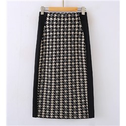 Юбка с контрастным жаккардовым узором «гусиная лапка»