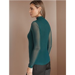 Водолазка с прозрачными рукавами