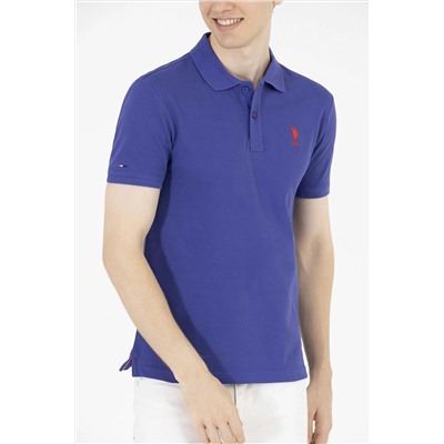 Erkek Mavi Basic Polo Yaka Tişört