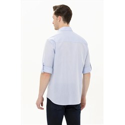 Erkek Mavi Uzun Kollu Gömlek