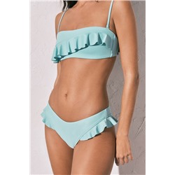 Braga bikini brasileña volantes azul