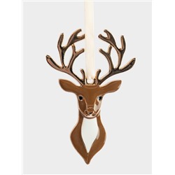 Игрушка елочная, 8 см, металл, коричневая, Олень, New year