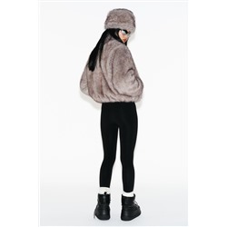 SHORT COAT WITH FAUX FUR HOOD HEIQ XREFLEX™ TECHNOLOGY SKI COLLECTION