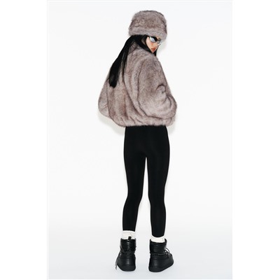 SHORT COAT WITH FAUX FUR HOOD HEIQ XREFLEX™ TECHNOLOGY SKI COLLECTION