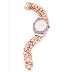 LADIES CLASSIC ROSE GOLD LINK BRACELET WATCH