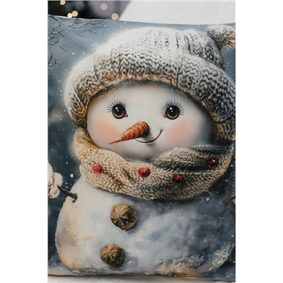 Наволочка декоративная новогодняя 2 шт 3D эффект велюр