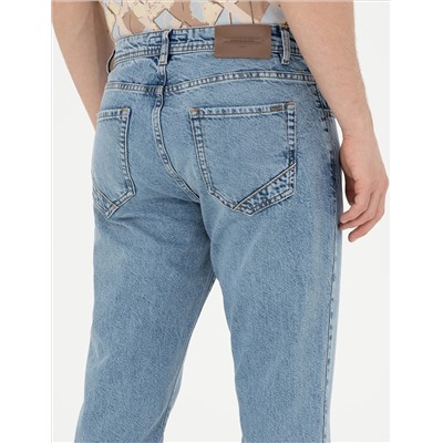 Açık Mavi Tapered Fit Jean Pantolon