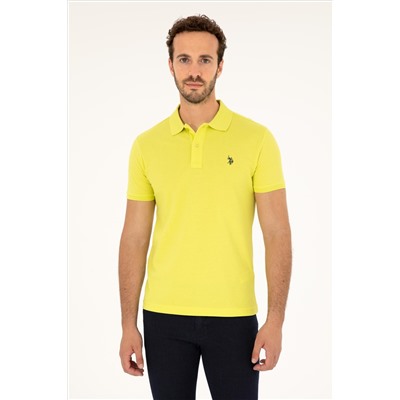 Erkek Slim Fit Polo Yaka Fıstık Yeşili Basic Tişört