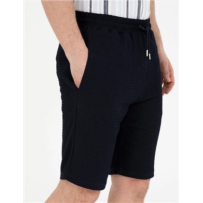 Lacivert Regular Fit Örme Şort