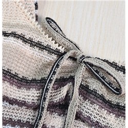 Женский топ с контрастным полосатым тканым узором