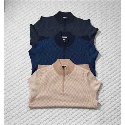 Мужской свитер с высоким горлом с замком  БОС*С