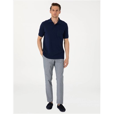 Lacivert Regular Fit %100 Pamuk Polo Yaka Basic Tişört