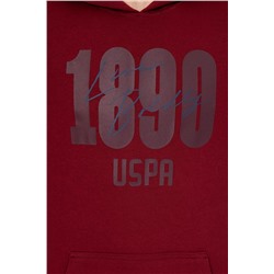 Erkek Vişne Kapüşonlu Sweatshirt