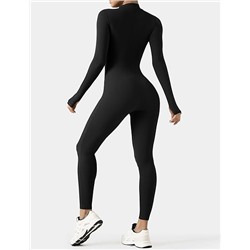speerise Women Long Sleeve One Piece Workout Jumpsuit Romper Bodysuit Tummy Control Body Suits Jumpers