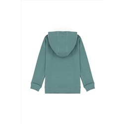 Kız Çocuk Mint Basic Kapüşonlu Sweatshirt