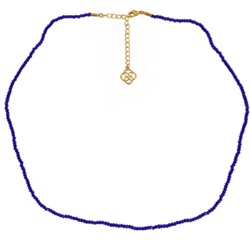 Колье 45-50см (шпинель 1мм синяя; покрытие золото)