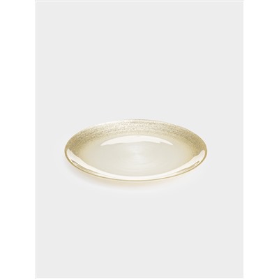 Тарелка закусочная, 21 см, стекло, молочная/шампань, Marbella