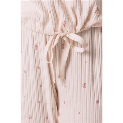 Pijama larga viscosa estampado floral rosa