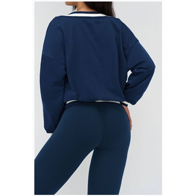 Женский свитшот с глубоким V-образным вырезом