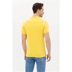 Erkek Koyu Sarı Basic Polo Yaka Tişört