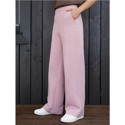 Брюки теплые прямые из футера трехнитики c начесом