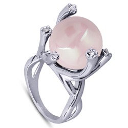 Кольцо (Майорка 14мм розовая; покрытие родий), Есть комплект