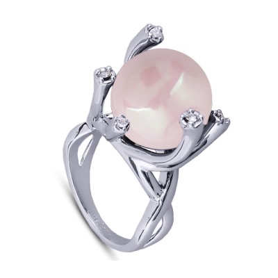 Кольцо (Майорка 14мм розовая; покрытие родий), Есть комплект