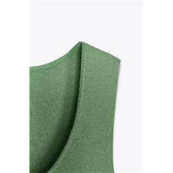 PLEATED KNIT COMBINATION DRESS