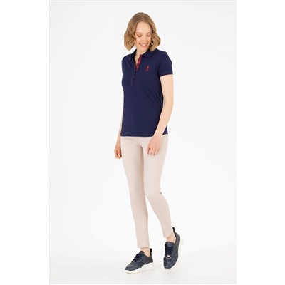 Kadın Lacivert Basic Polo Yaka Tişört