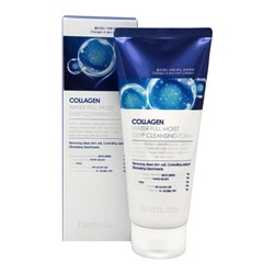 FarmStay Collagen Water Full Moist Deep Cleansing Foam Ультраувлажняющая пенка для умывания 180мл
