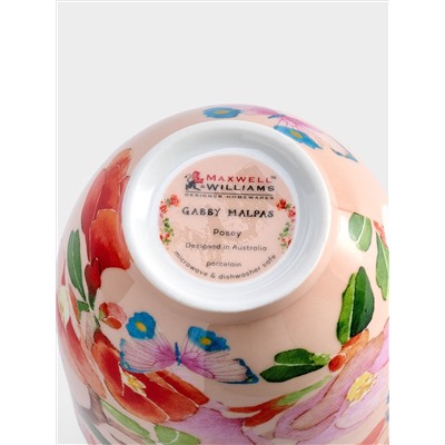 Кружка, 400 мл, с подставкой, Камелии на розовом