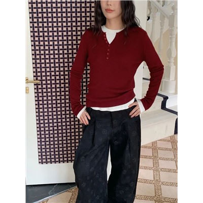 Лонг в рубчик с V вырезом