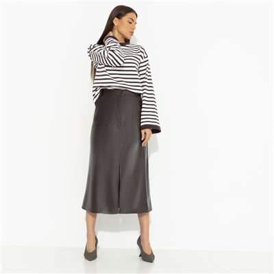 Юбка с разрезом, Откровенно шикарная (коричневый)