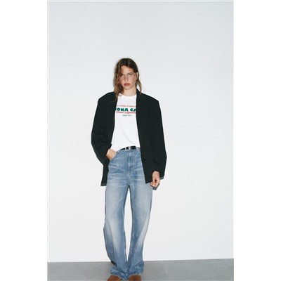 T-SHIRT WITH TEXT PRINT