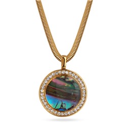 Кулон Амфитрита (гелиотис 15мм; покрытие золото) 45-50см, Есть комплект