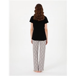 Siyah Kısakollu Pijama Takımı