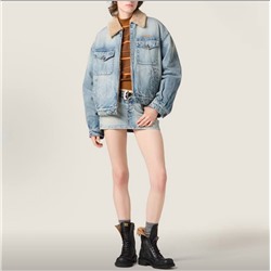 Джинсовая теплая куртка   Mi*u Mi*u 🩷